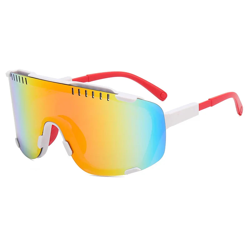 Sports Sunglasses Men Cycling Glasses Mirrored Outdoor Goggles Wrapped Anti-UV Riding Shades Eyewear Windproof Riding Eyeglasses