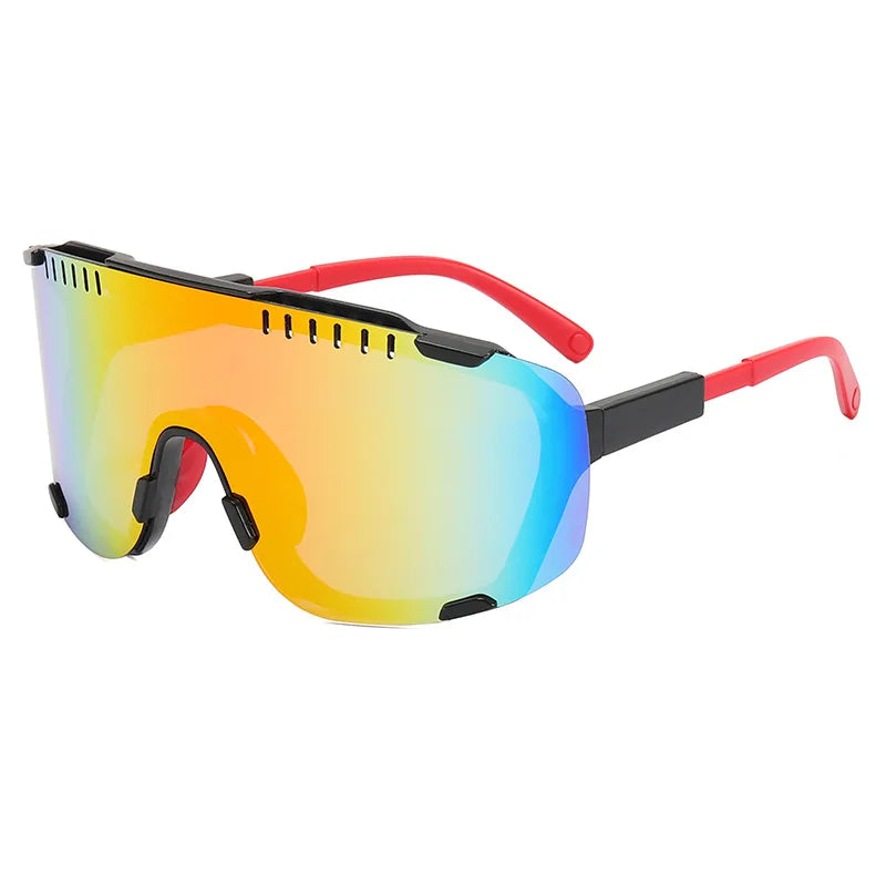 Sports Sunglasses Men Cycling Glasses Mirrored Outdoor Goggles Wrapped Anti-UV Riding Shades Eyewear Windproof Riding Eyeglasses