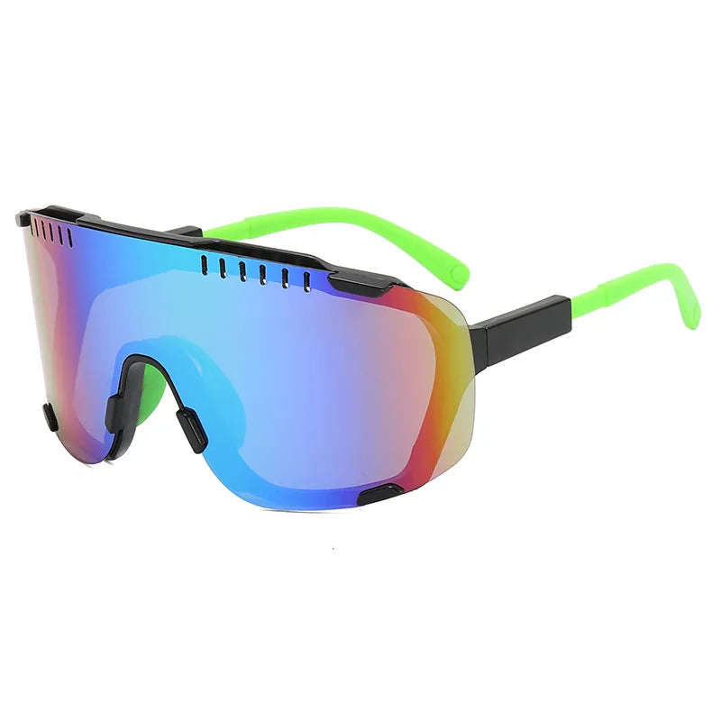 Sports Sunglasses Men Cycling Glasses Mirrored Outdoor Goggles Wrapped Anti-UV Riding Shades Eyewear Windproof Riding Eyeglasses
