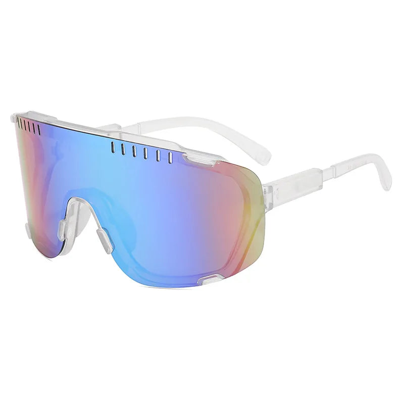 Sports Sunglasses Men Cycling Glasses Mirrored Outdoor Goggles Wrapped Anti-UV Riding Shades Eyewear Windproof Riding Eyeglasses