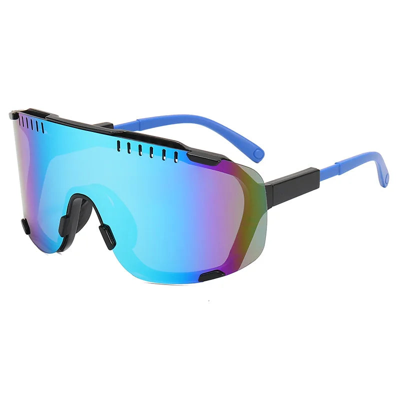 Sports Sunglasses Men Cycling Glasses Mirrored Outdoor Goggles Wrapped Anti-UV Riding Shades Eyewear Windproof Riding Eyeglasses